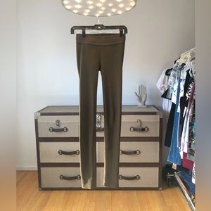 BCBG MaxAzria Olive Ribbed Zipper Leggings XXS